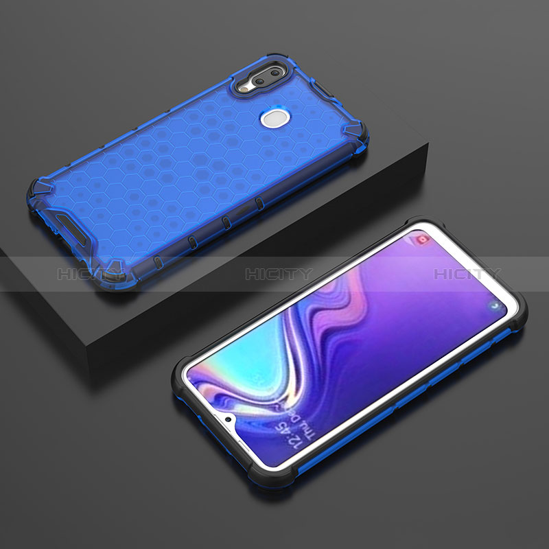 Custodia Silicone Trasparente Laterale 360 Gradi Cover AM2 per Samsung Galaxy M20 Blu