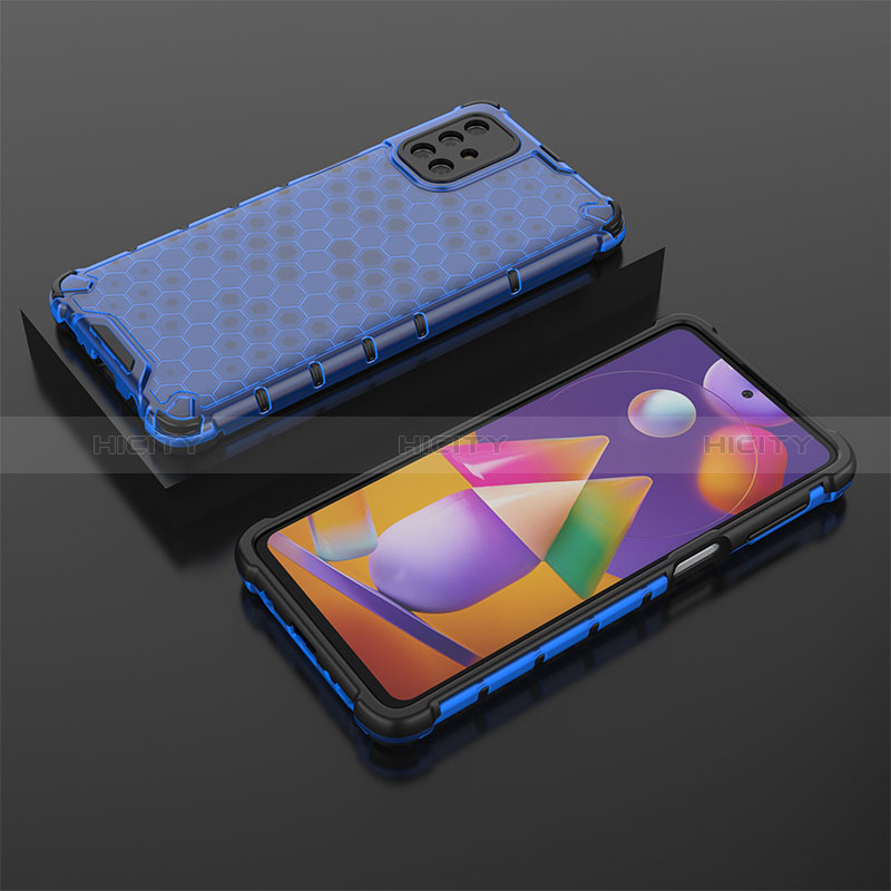 Custodia Silicone Trasparente Laterale 360 Gradi Cover AM2 per Samsung Galaxy M31s Blu