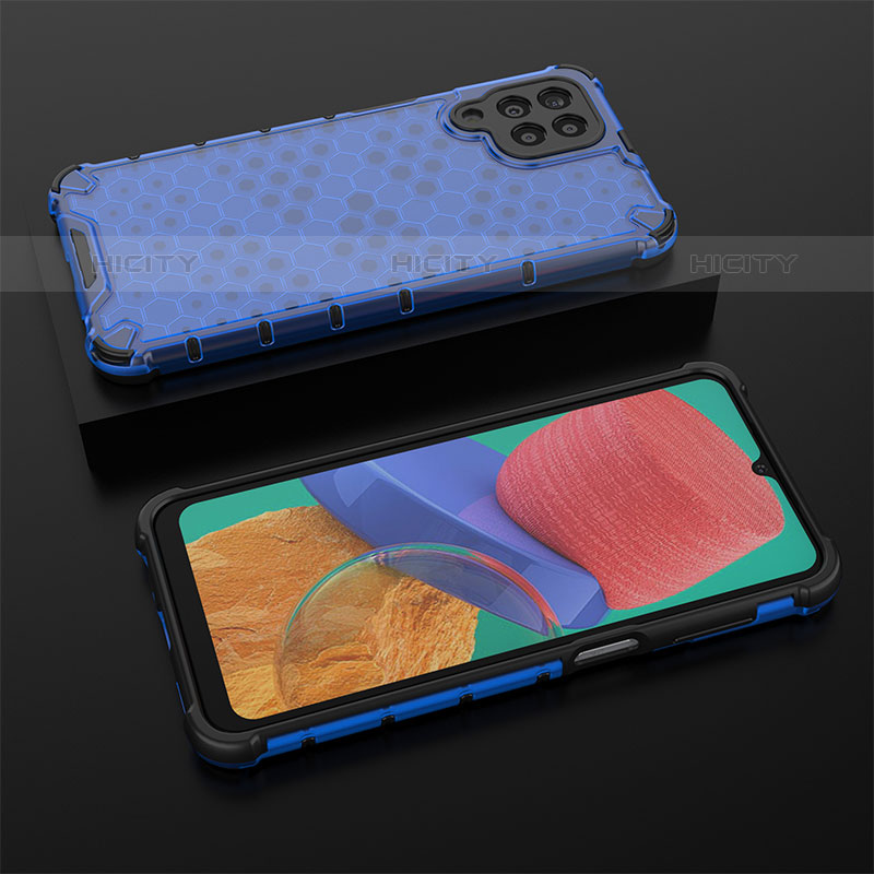Custodia Silicone Trasparente Laterale 360 Gradi Cover AM2 per Samsung Galaxy M33 5G Blu