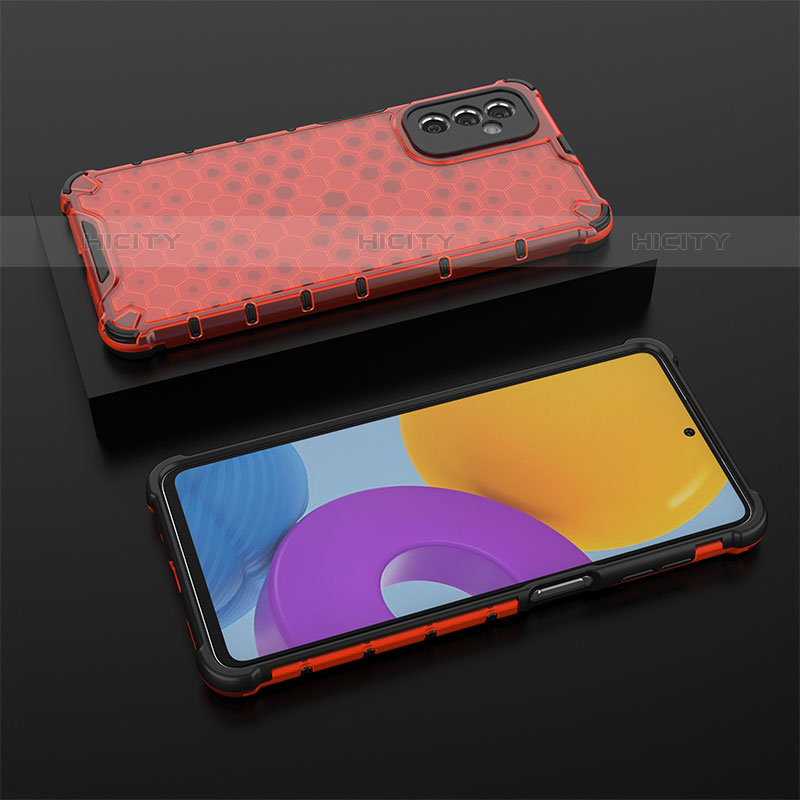 Custodia Silicone Trasparente Laterale 360 Gradi Cover AM2 per Samsung Galaxy M52 5G Rosso