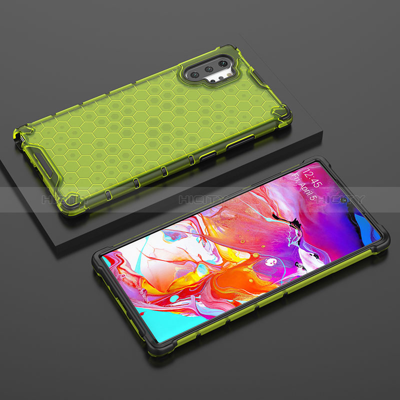 Custodia Silicone Trasparente Laterale 360 Gradi Cover AM2 per Samsung Galaxy Note 10 Plus 5G Verde