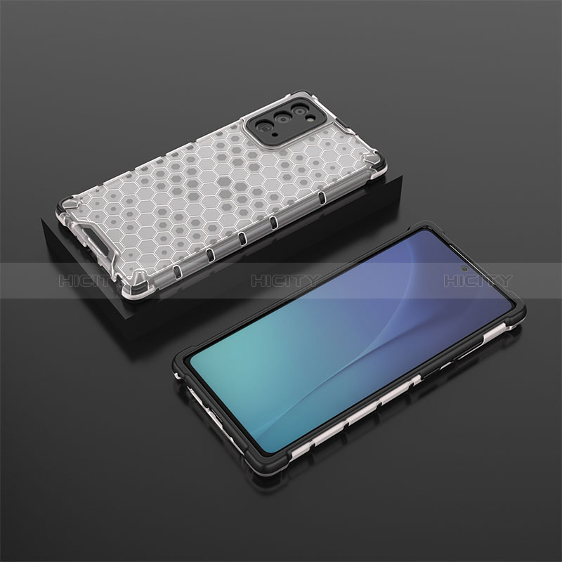 Custodia Silicone Trasparente Laterale 360 Gradi Cover AM2 per Samsung Galaxy Note 20 5G Bianco