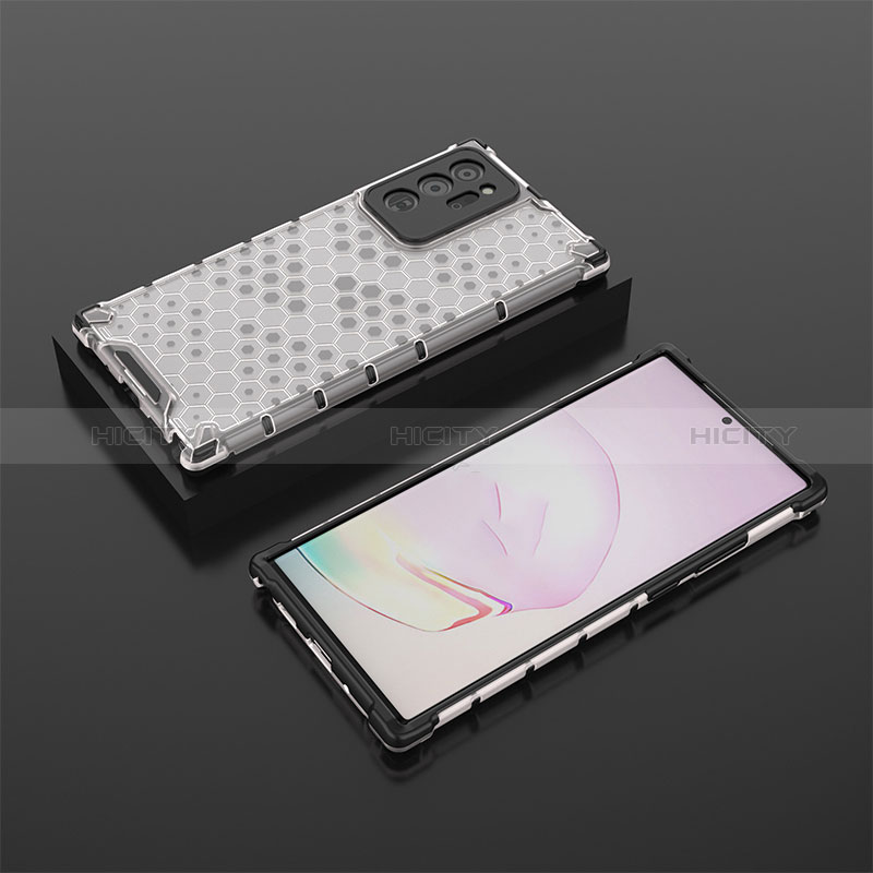 Custodia Silicone Trasparente Laterale 360 Gradi Cover AM2 per Samsung Galaxy Note 20 Ultra 5G Bianco