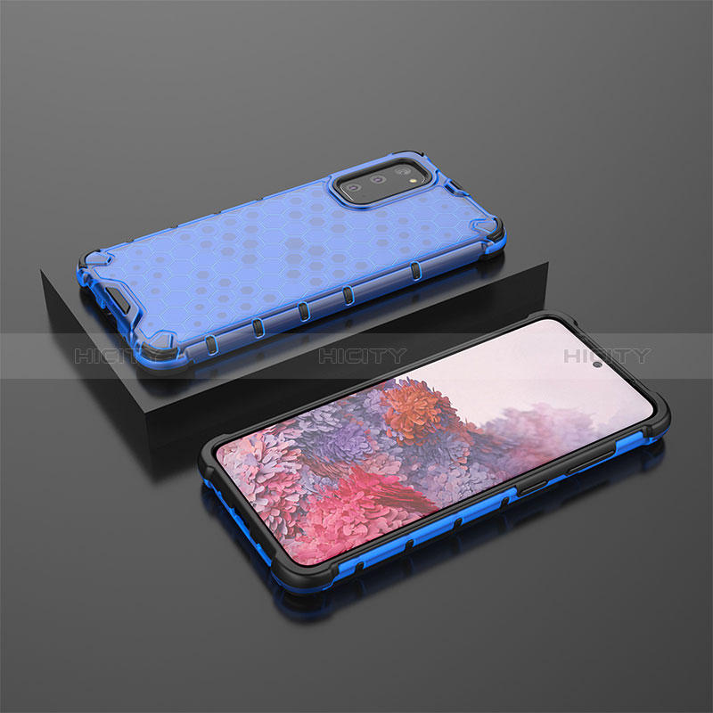 Custodia Silicone Trasparente Laterale 360 Gradi Cover AM2 per Samsung Galaxy S20 5G Blu