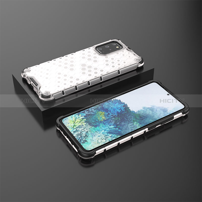 Custodia Silicone Trasparente Laterale 360 Gradi Cover AM2 per Samsung Galaxy S20 Plus 5G Bianco
