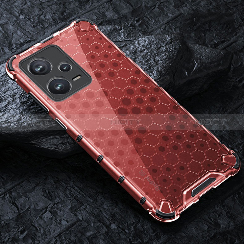 Custodia Silicone Trasparente Laterale 360 Gradi Cover AM3 per Xiaomi Redmi Note 12 Pro 5G Rosso
