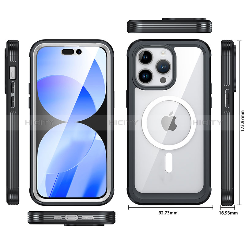 Custodia Silicone Trasparente Laterale 360 Gradi Cover con Mag-Safe Magnetic AC1 per Apple iPhone 13 Pro