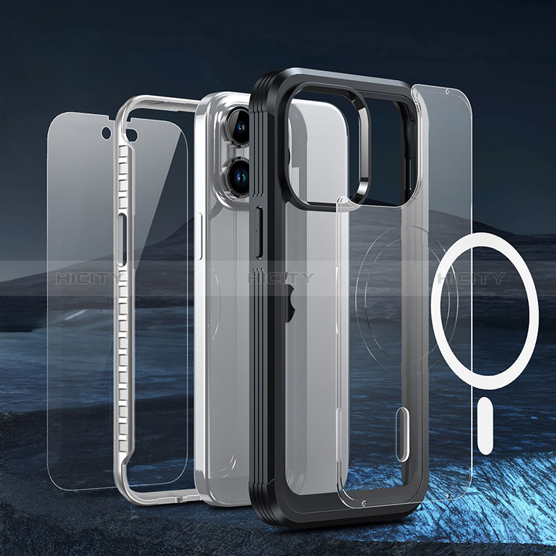 Custodia Silicone Trasparente Laterale 360 Gradi Cover con Mag-Safe Magnetic AC1 per Apple iPhone 13 Pro Max