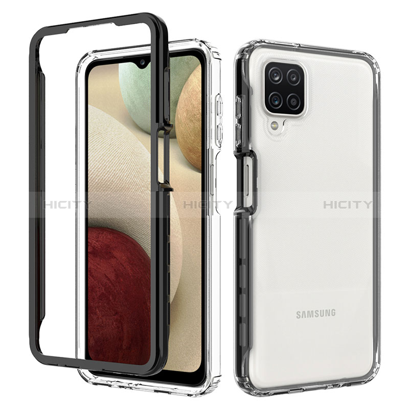 Custodia Silicone Trasparente Laterale 360 Gradi Cover JX1 per Samsung Galaxy A12 5G Nero