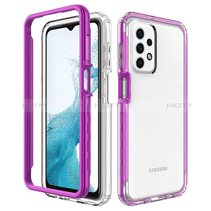 Custodia Silicone Trasparente Laterale 360 Gradi Cover JX2 per Samsung Galaxy A23 5G Viola