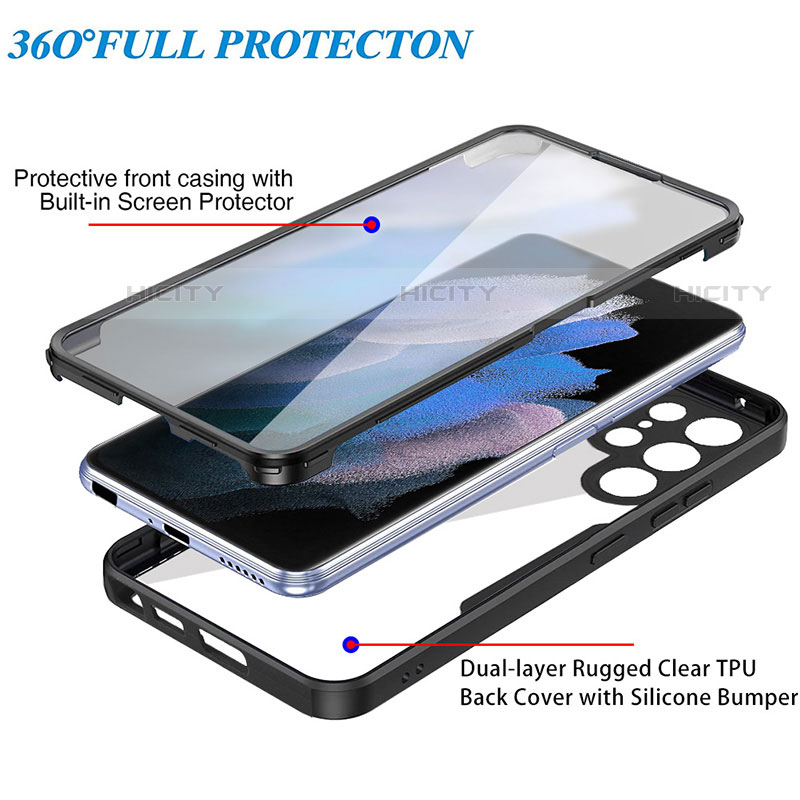 Custodia Silicone Trasparente Laterale 360 Gradi Cover M01 per Samsung Galaxy S21 Ultra 5G