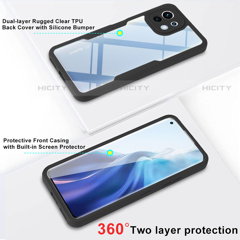 Custodia Silicone Trasparente Laterale 360 Gradi Cover M01 per Xiaomi Mi 11 Lite 4G
