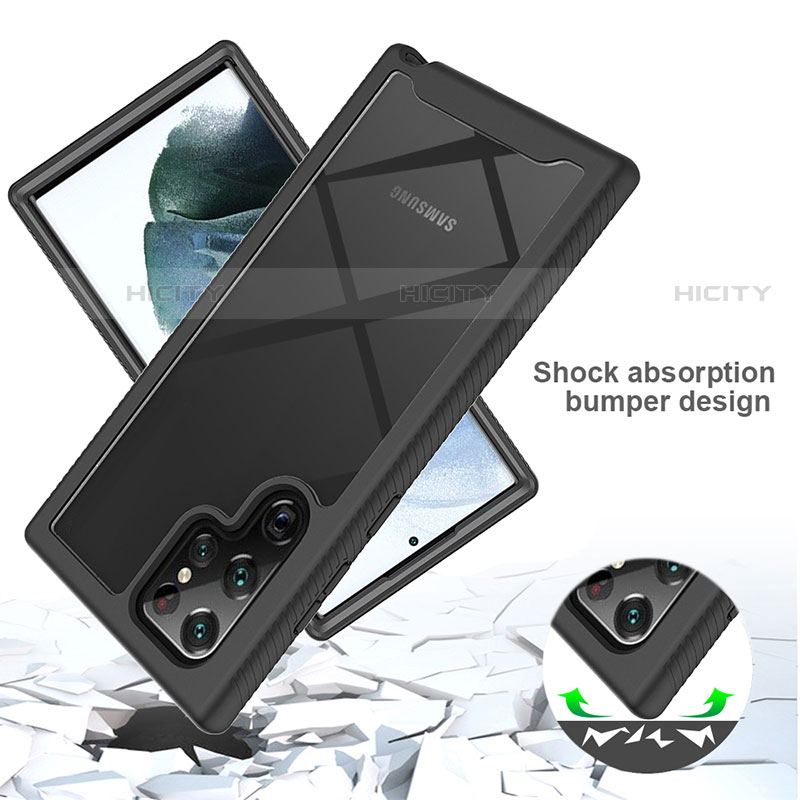 Custodia Silicone Trasparente Laterale 360 Gradi Cover M02 per Samsung Galaxy S22 Ultra 5G