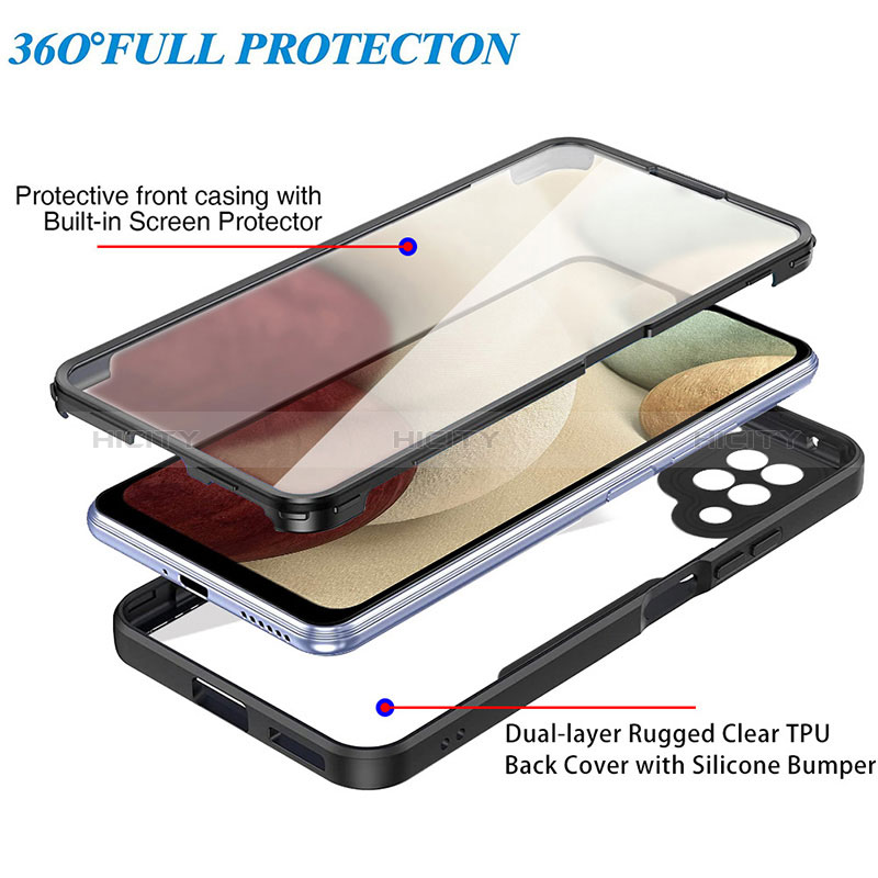 Custodia Silicone Trasparente Laterale 360 Gradi Cover MJ1 per Samsung Galaxy A12 Nacho