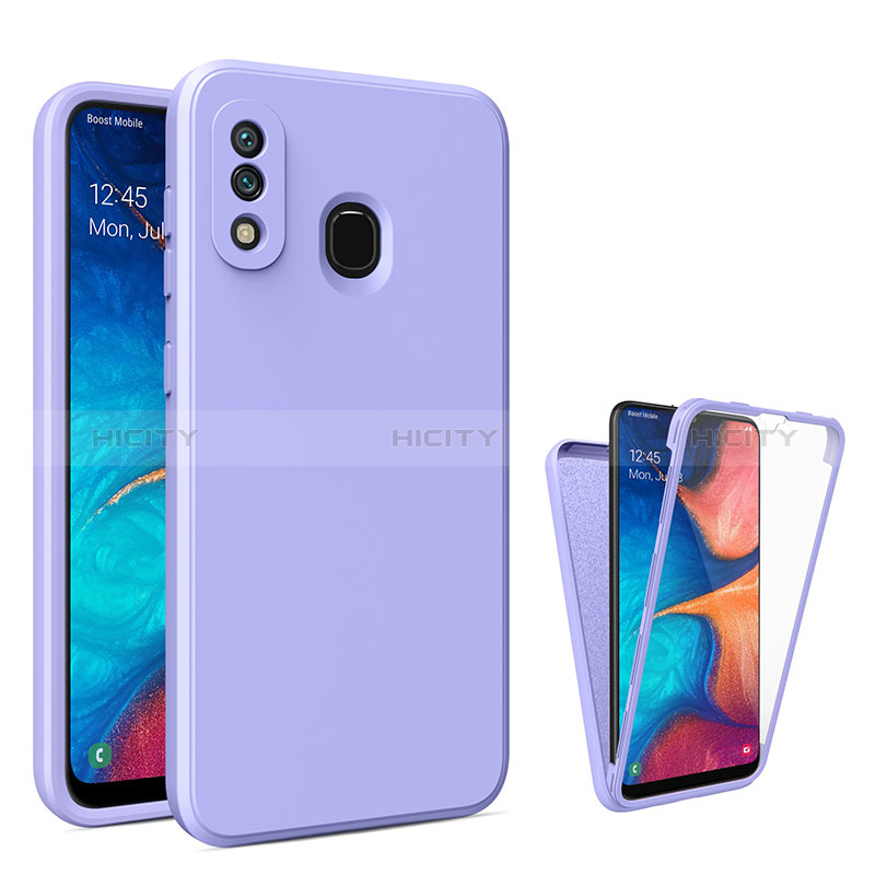 Custodia Silicone Trasparente Laterale 360 Gradi Cover MJ1 per Samsung Galaxy A30 Lavanda