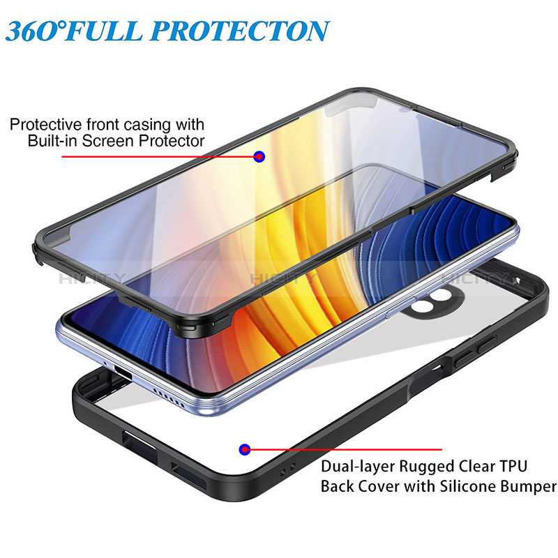 Custodia Silicone Trasparente Laterale 360 Gradi Cover MJ1 per Xiaomi Poco X3