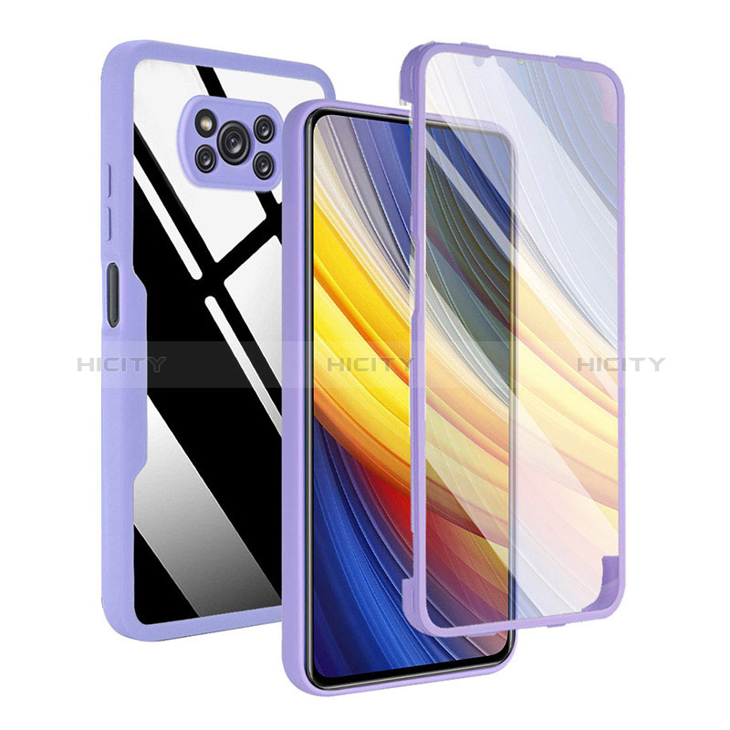 Custodia Silicone Trasparente Laterale 360 Gradi Cover MJ1 per Xiaomi Poco X3 NFC Viola