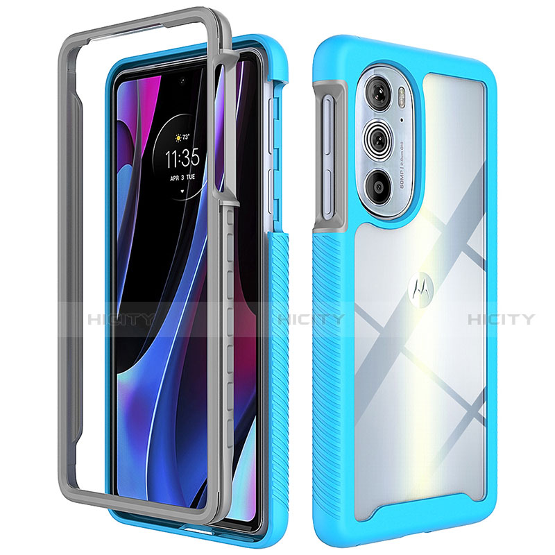 Custodia Silicone Trasparente Laterale 360 Gradi Cover per Motorola Moto Edge 30 Pro 5G