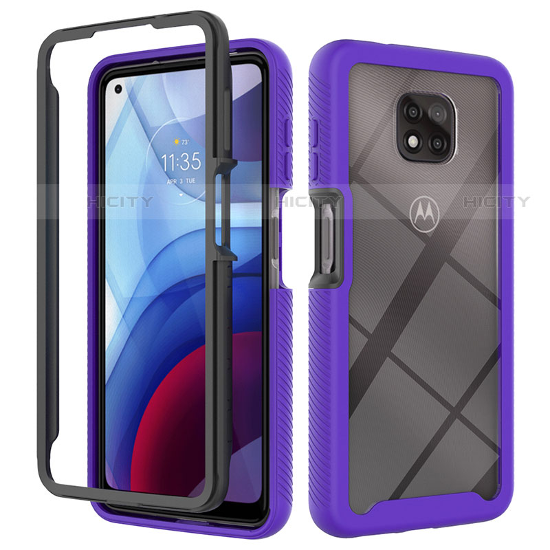 Custodia Silicone Trasparente Laterale 360 Gradi Cover per Motorola Moto G Power (2021) Viola