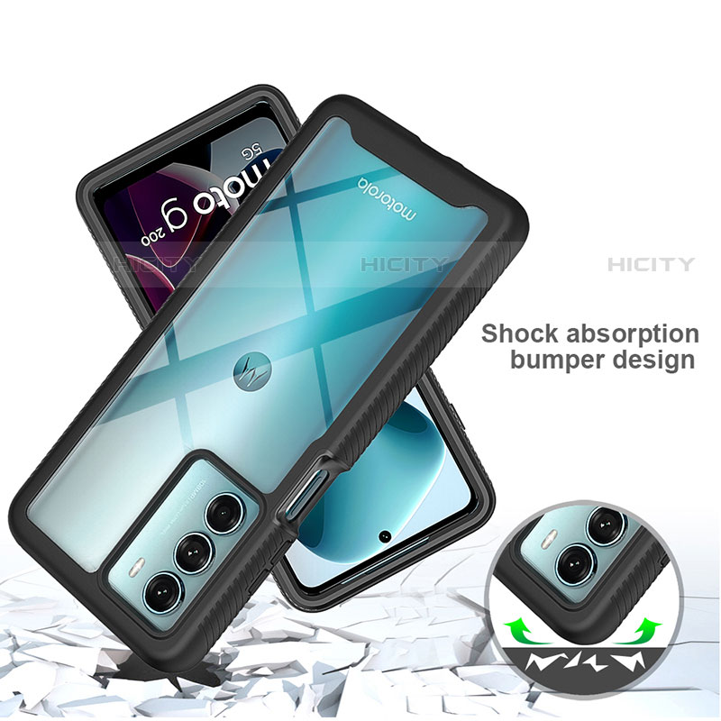 Custodia Silicone Trasparente Laterale 360 Gradi Cover per Motorola Moto G200 5G