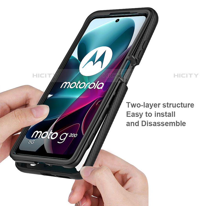 Custodia Silicone Trasparente Laterale 360 Gradi Cover per Motorola Moto G200 5G