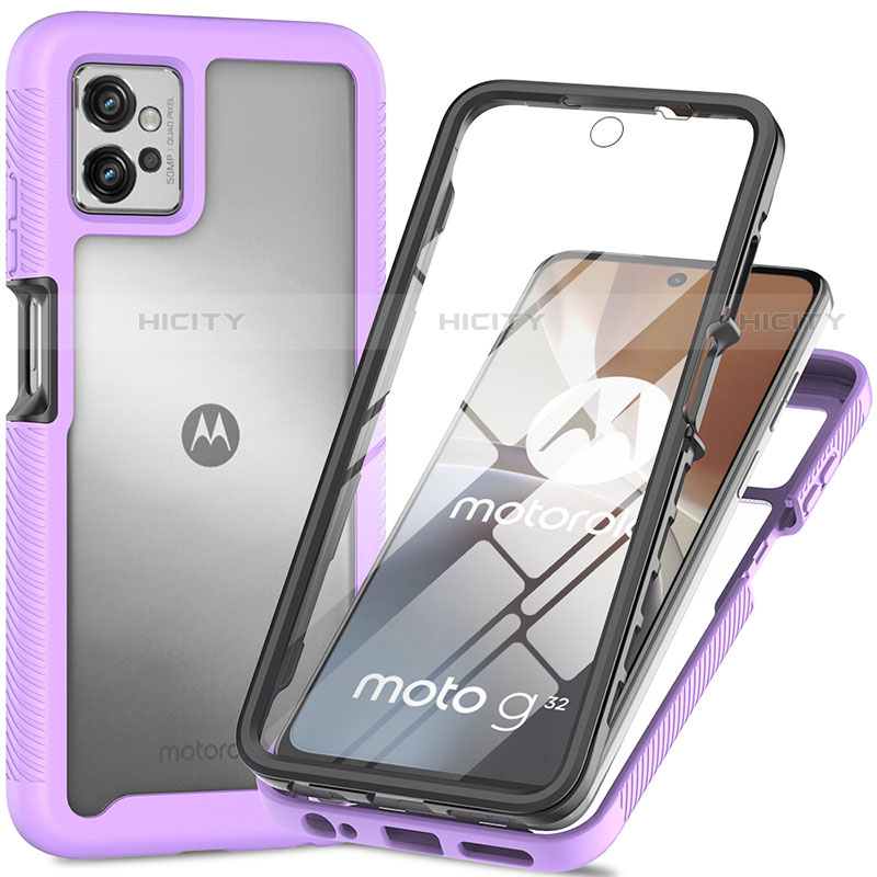 Custodia Silicone Trasparente Laterale 360 Gradi Cover per Motorola Moto G32