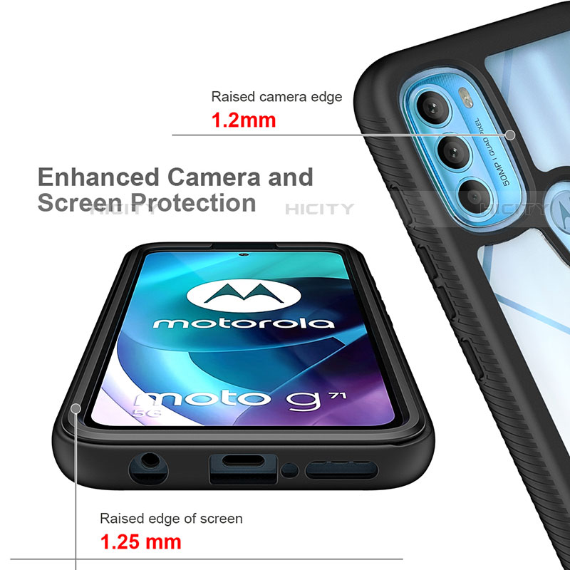 Custodia Silicone Trasparente Laterale 360 Gradi Cover per Motorola Moto G71 5G