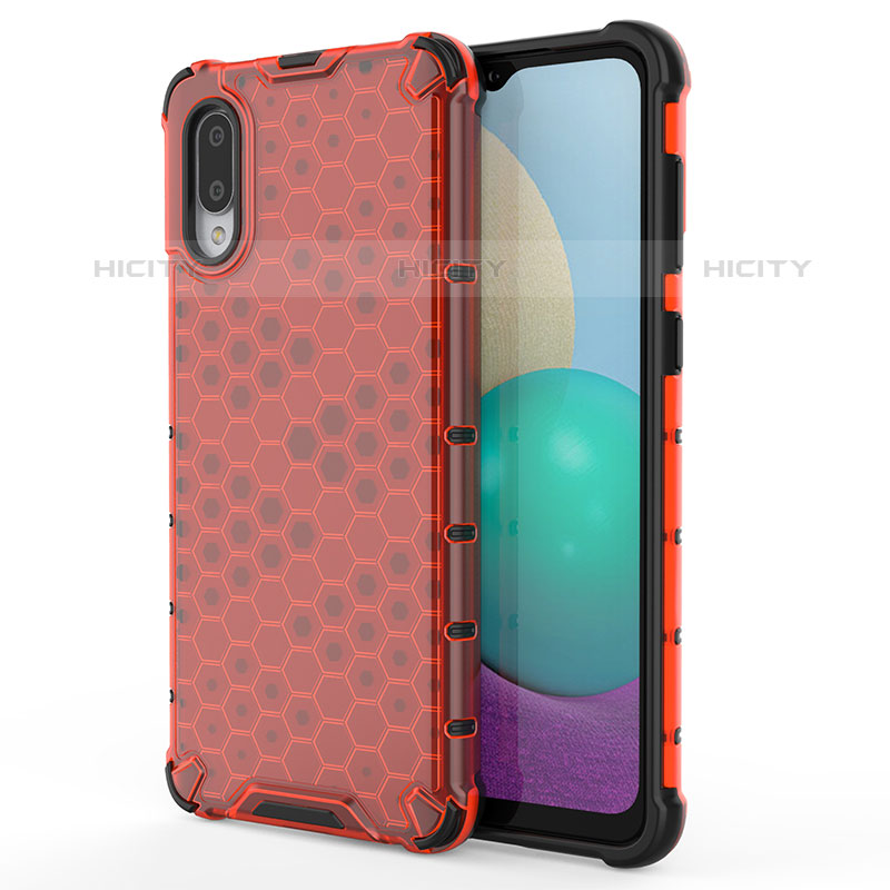 Custodia Silicone Trasparente Laterale 360 Gradi Cover per Samsung Galaxy M02 Rosso