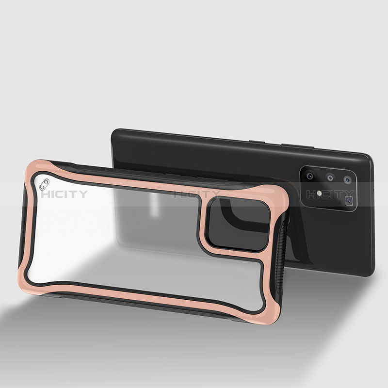 Custodia Silicone Trasparente Laterale 360 Gradi Cover per Samsung Galaxy M80S Oro Rosa