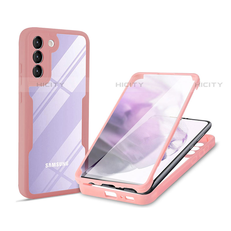 Custodia Silicone Trasparente Laterale 360 Gradi Cover per Samsung Galaxy S21 5G Rosa