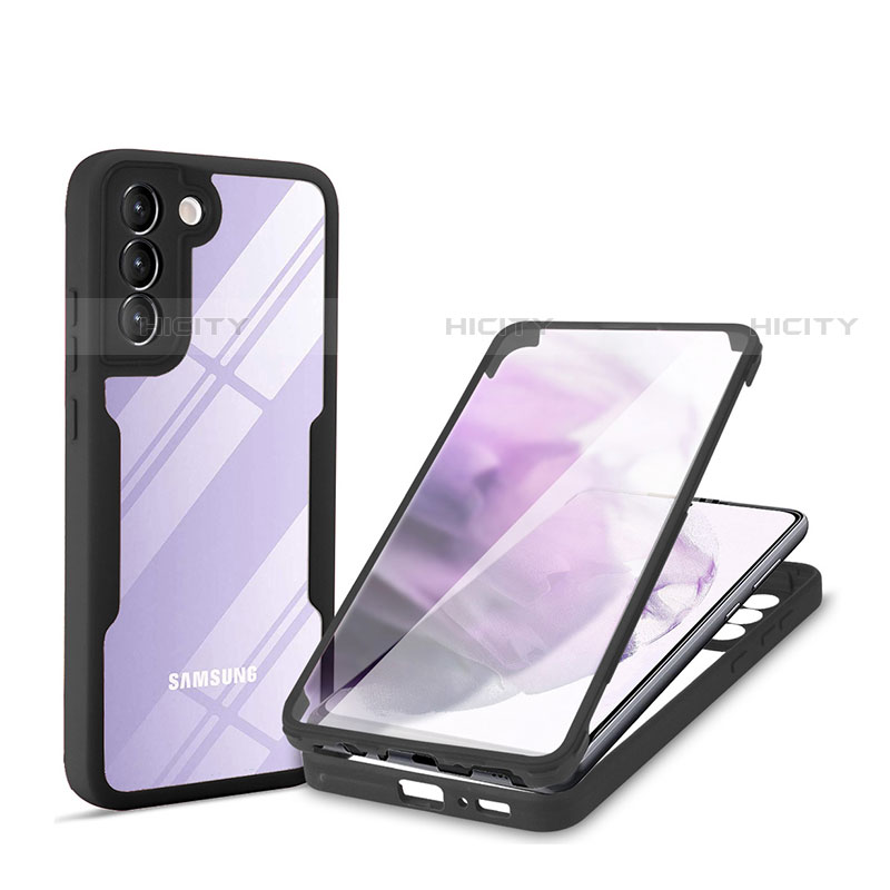 Custodia Silicone Trasparente Laterale 360 Gradi Cover per Samsung Galaxy S21 FE 5G Nero