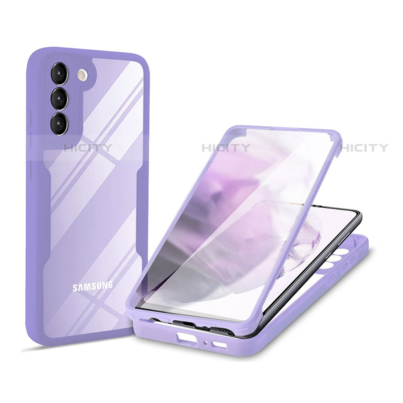 Custodia Silicone Trasparente Laterale 360 Gradi Cover per Samsung Galaxy S21 Plus 5G Viola