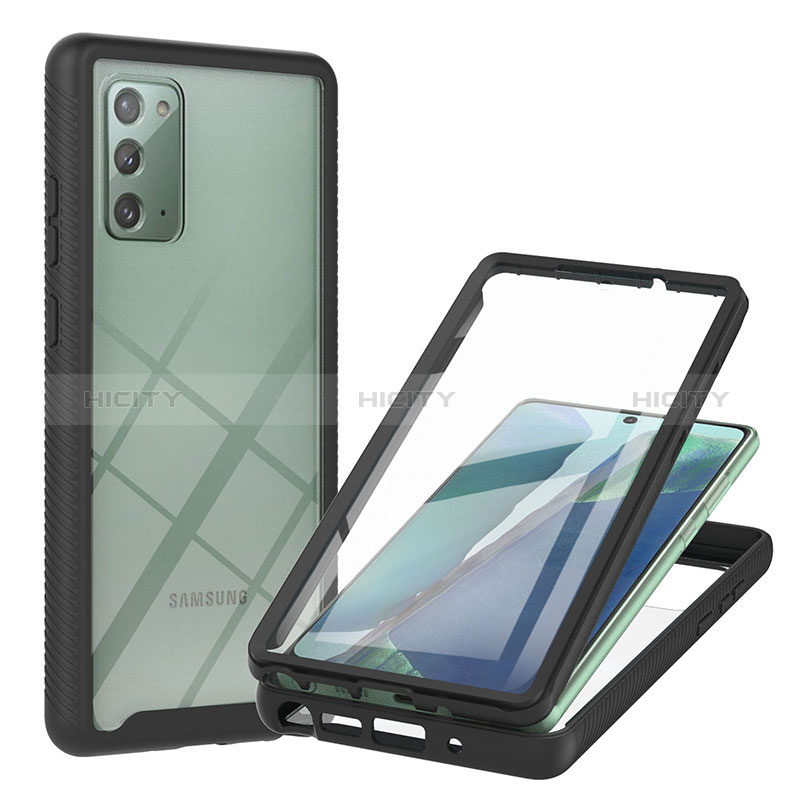 Custodia Silicone Trasparente Laterale 360 Gradi Cover YB2 per Samsung Galaxy Note 20 5G Nero