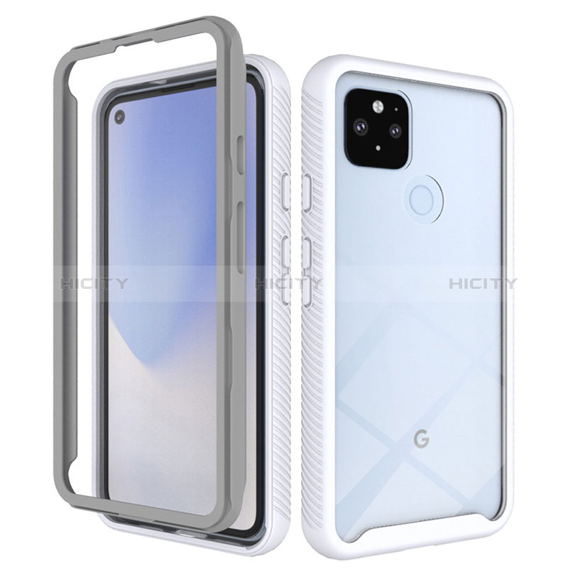 Custodia Silicone Trasparente Laterale 360 Gradi Cover ZJ1 per Google Pixel 5 XL 5G