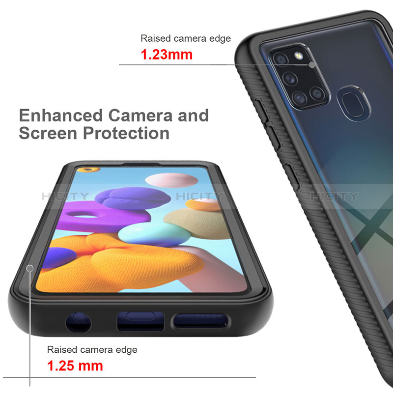 Custodia Silicone Trasparente Laterale 360 Gradi Cover ZJ1 per Samsung Galaxy A21s