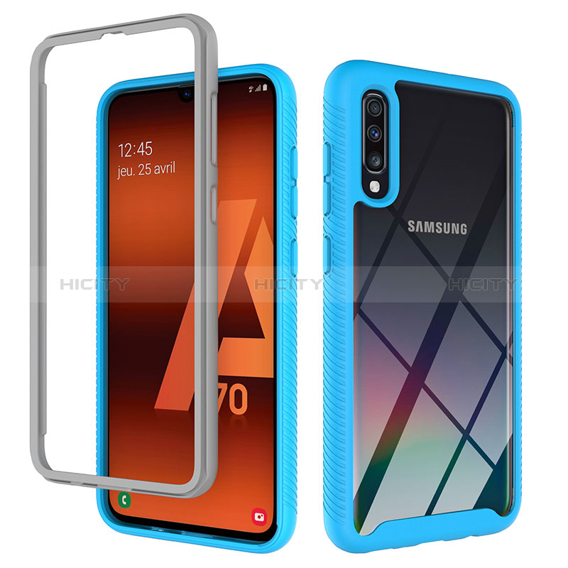 Custodia Silicone Trasparente Laterale 360 Gradi Cover ZJ1 per Samsung Galaxy A70