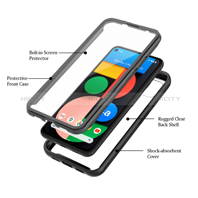 Custodia Silicone Trasparente Laterale 360 Gradi Cover ZJ3 per Google Pixel 4a 5G