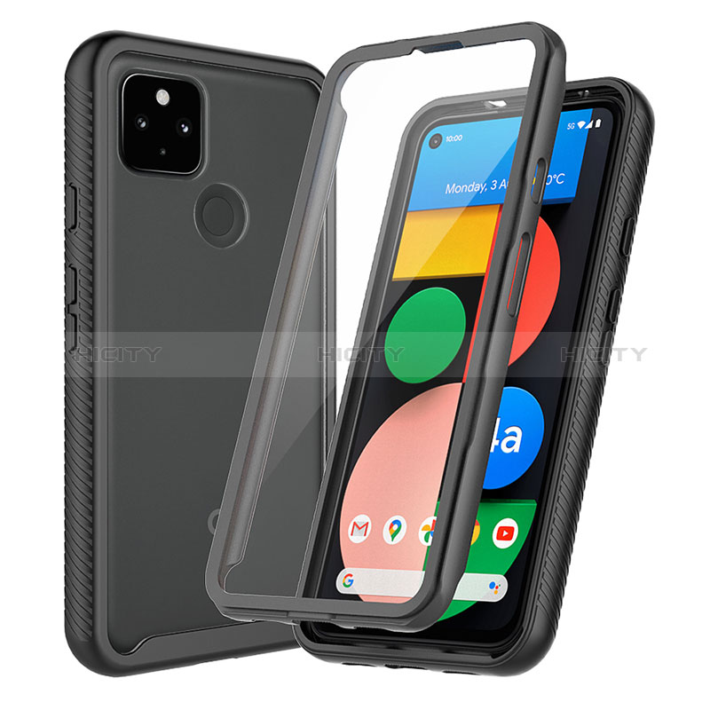 Custodia Silicone Trasparente Laterale 360 Gradi Cover ZJ3 per Google Pixel 5 XL 5G