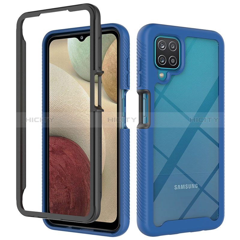 Custodia Silicone Trasparente Laterale 360 Gradi Cover ZJ3 per Samsung Galaxy M12 Blu
