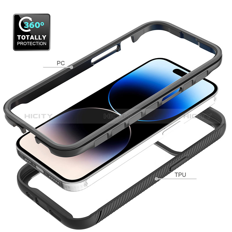 Custodia Silicone Trasparente Laterale 360 Gradi Cover ZJ4 per Apple iPhone 14 Pro Max