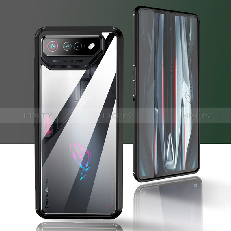 Custodia Silicone Trasparente Laterale 360 Gradi Cover ZJ5 per Asus ROG Phone 7 Nero