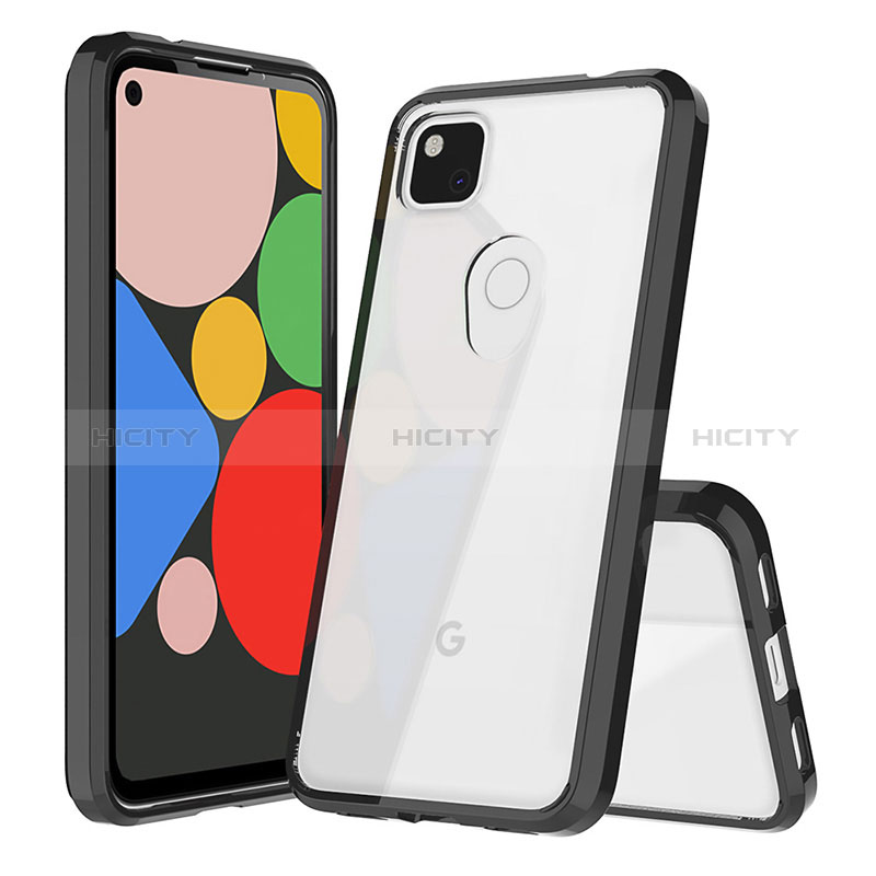 Custodia Silicone Trasparente Laterale 360 Gradi Cover ZJ5 per Google Pixel 4a Nero