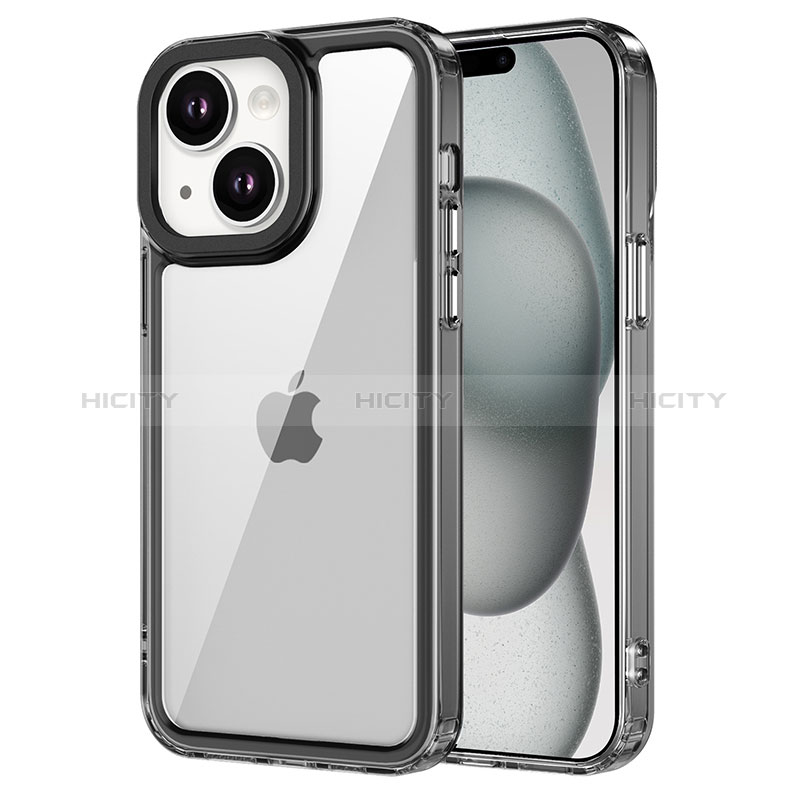 Custodia Silicone Trasparente Laterale Cover AC1 per Apple iPhone 13 Nero