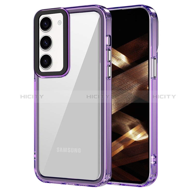 Custodia Silicone Trasparente Laterale Cover AC1 per Samsung Galaxy S23 Plus 5G Lavanda