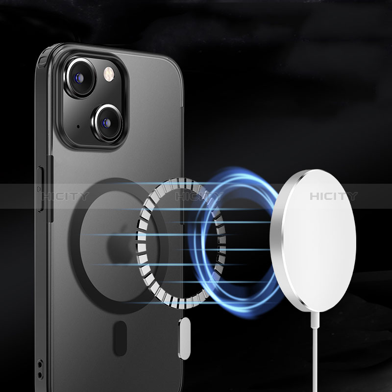 Custodia Silicone Trasparente Laterale Cover con Mag-Safe Magnetic QC1 per Apple iPhone 13