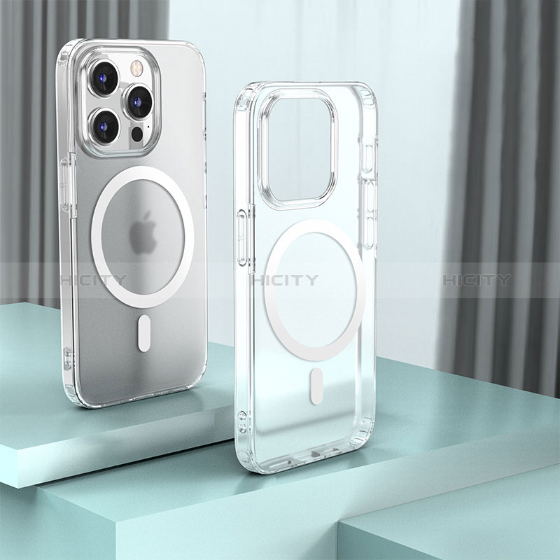 Custodia Silicone Trasparente Laterale Cover con Mag-Safe Magnetic QC1 per Apple iPhone 13 Pro