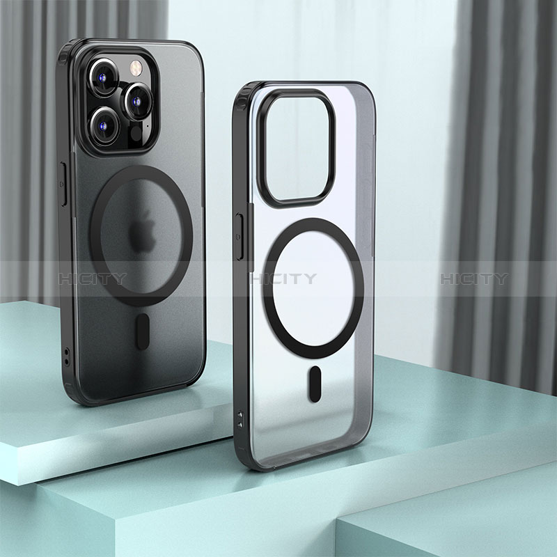Custodia Silicone Trasparente Laterale Cover con Mag-Safe Magnetic QC1 per Apple iPhone 13 Pro Max