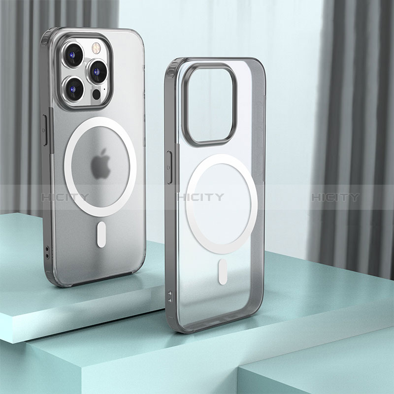 Custodia Silicone Trasparente Laterale Cover con Mag-Safe Magnetic QC1 per Apple iPhone 14 Pro