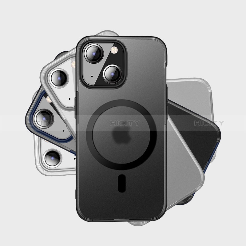 Custodia Silicone Trasparente Laterale Cover con Mag-Safe Magnetic QC1 per Apple iPhone 15