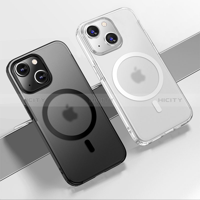 Custodia Silicone Trasparente Laterale Cover con Mag-Safe Magnetic QC1 per Apple iPhone 15 Plus